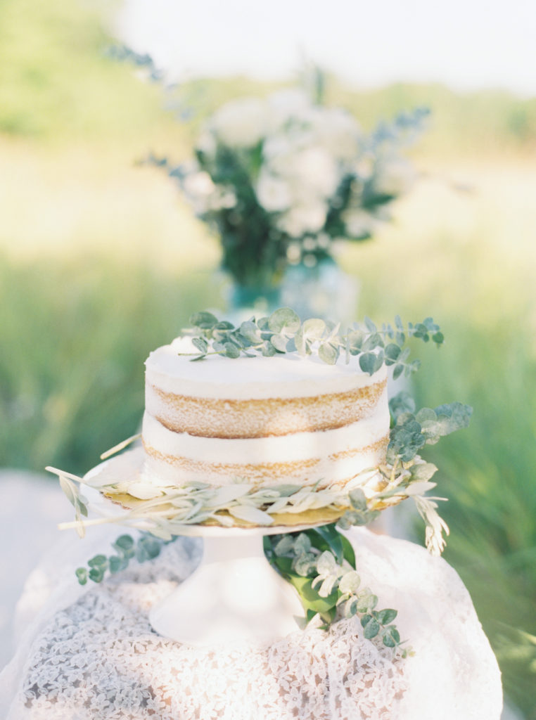 an image of a minimal wedding cake at elawa farm